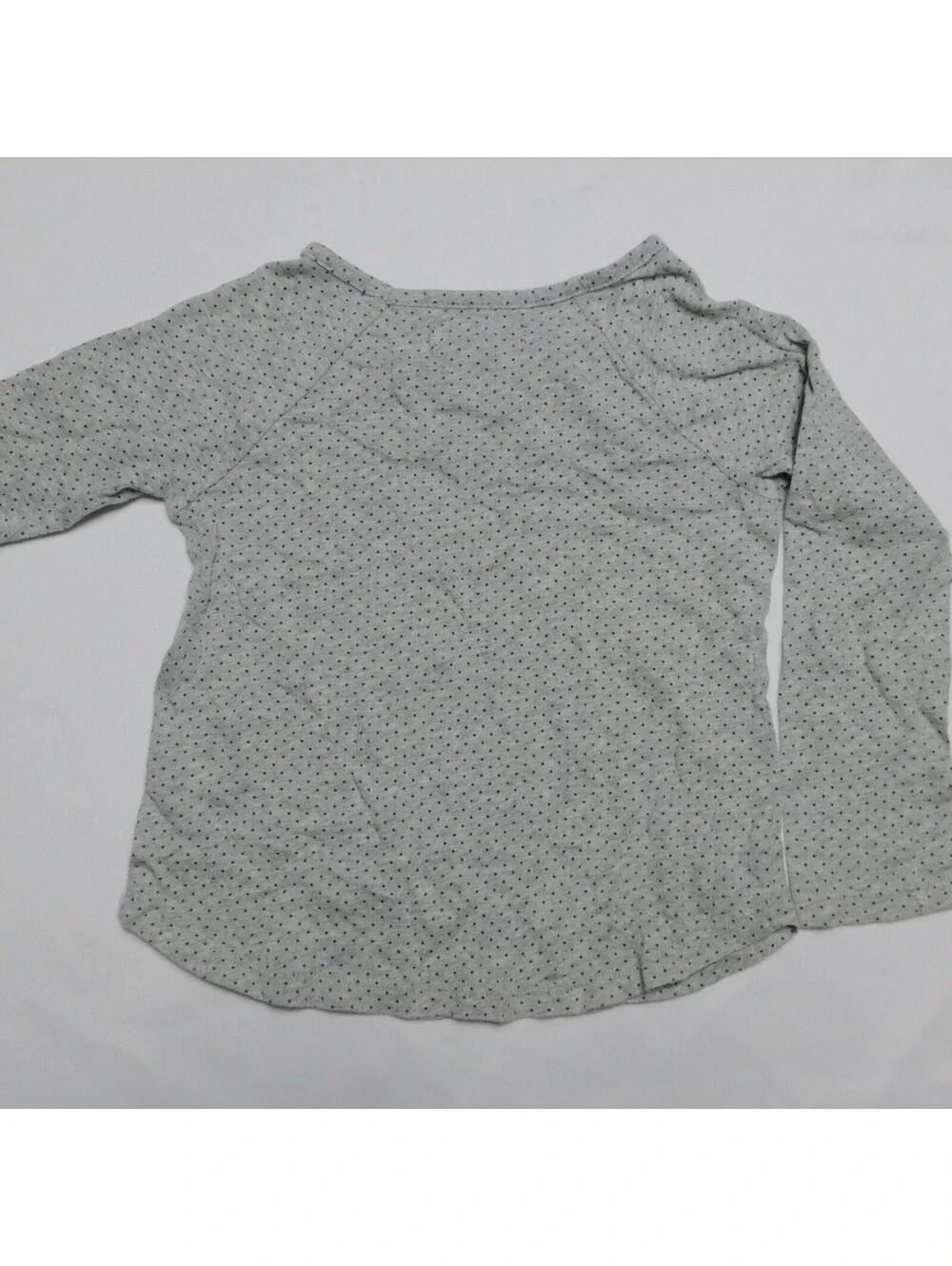 GapKids Girls Gray Polka Dot Ruffle Shoulder Long Sleeve Shirt XS (4-5)